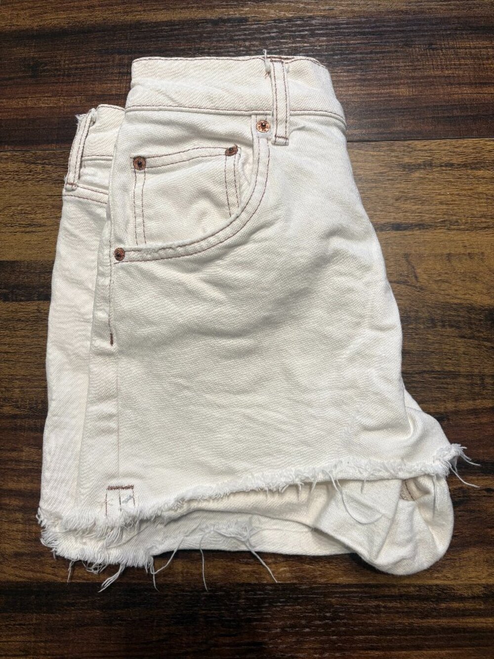 BDG Urban Outfitters High Rise Denim Shorts, White (27)